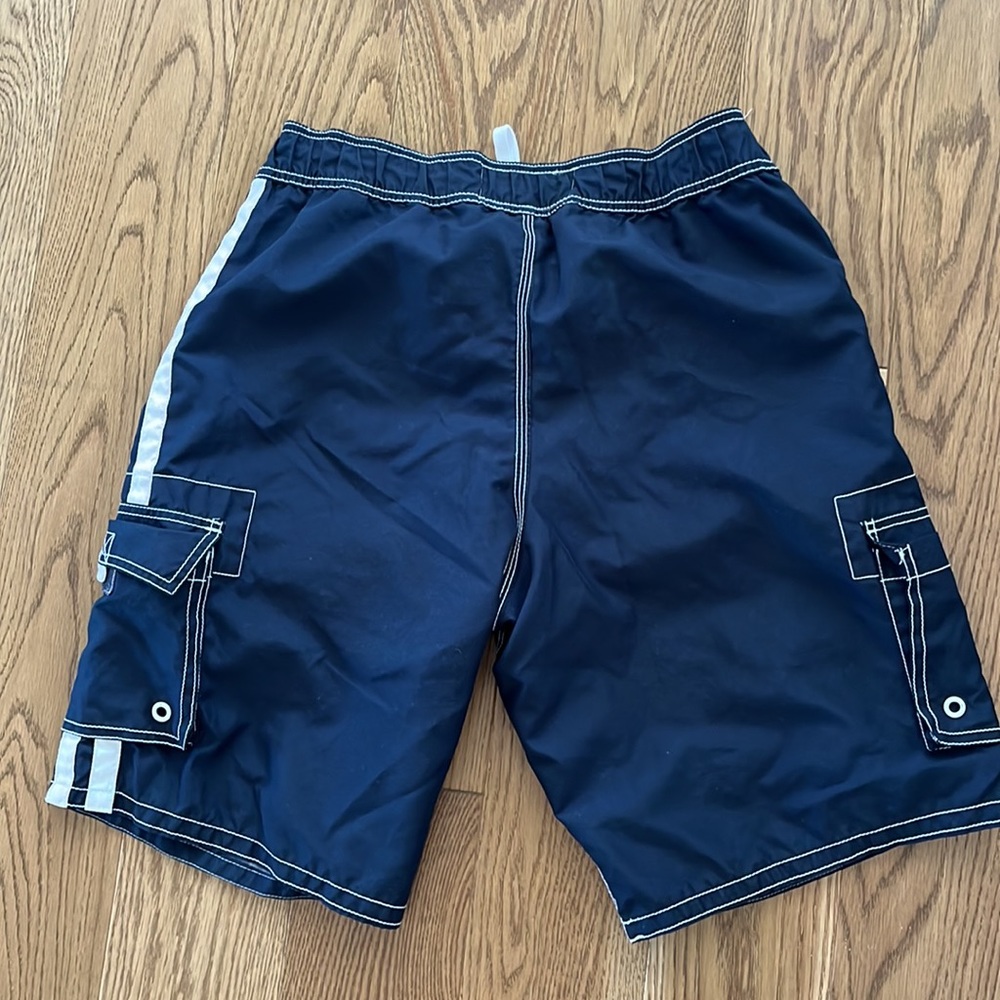 Blue With White Stripes Old Navy Swim Trunks - Picture 3 of 3